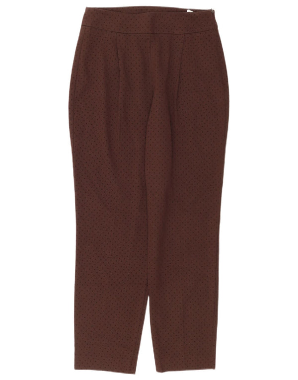 Zara Женские повседневные зауженные брюки XS W24 L25 Коричневые полиэстер в горошек