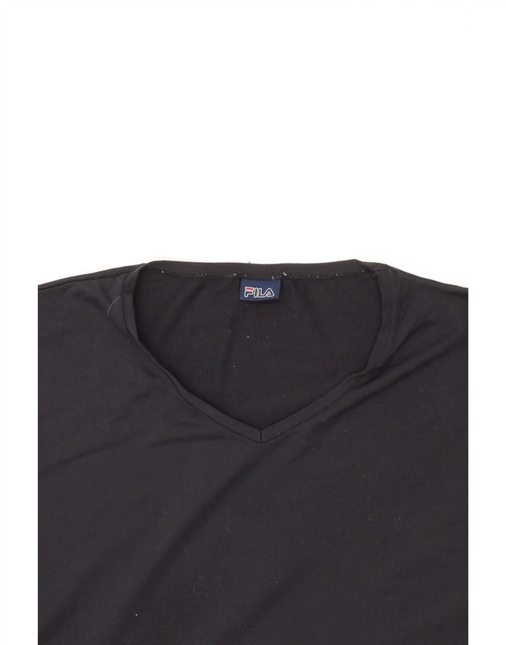 FILA Mens T-Shirt Top Large Black Vintage Fila and Second-Hand Fila from Messina Hembry 