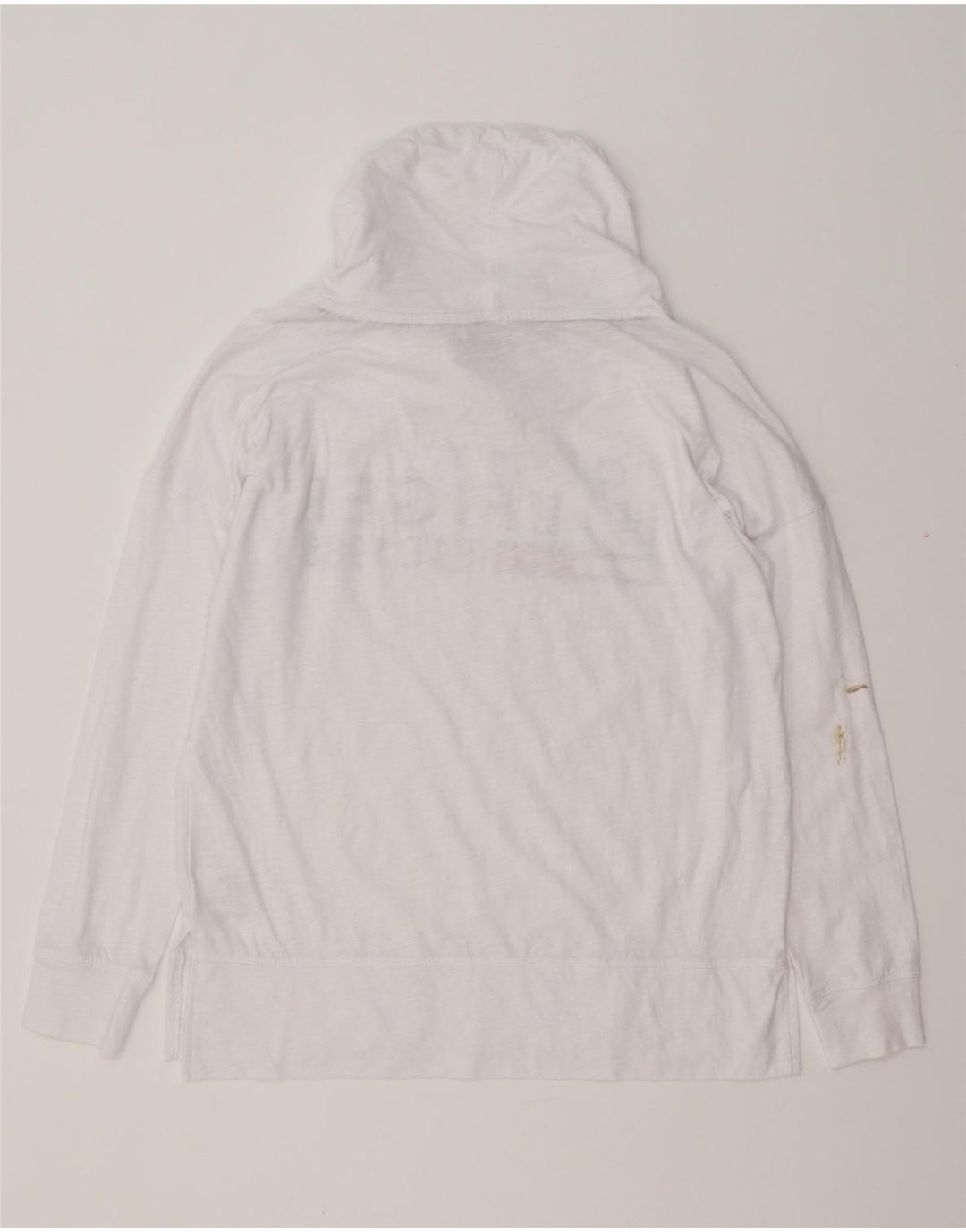 TOMMY HILFIGER Женский свободный топ с рисунком с длинным рукавом UK 10, маленький белый