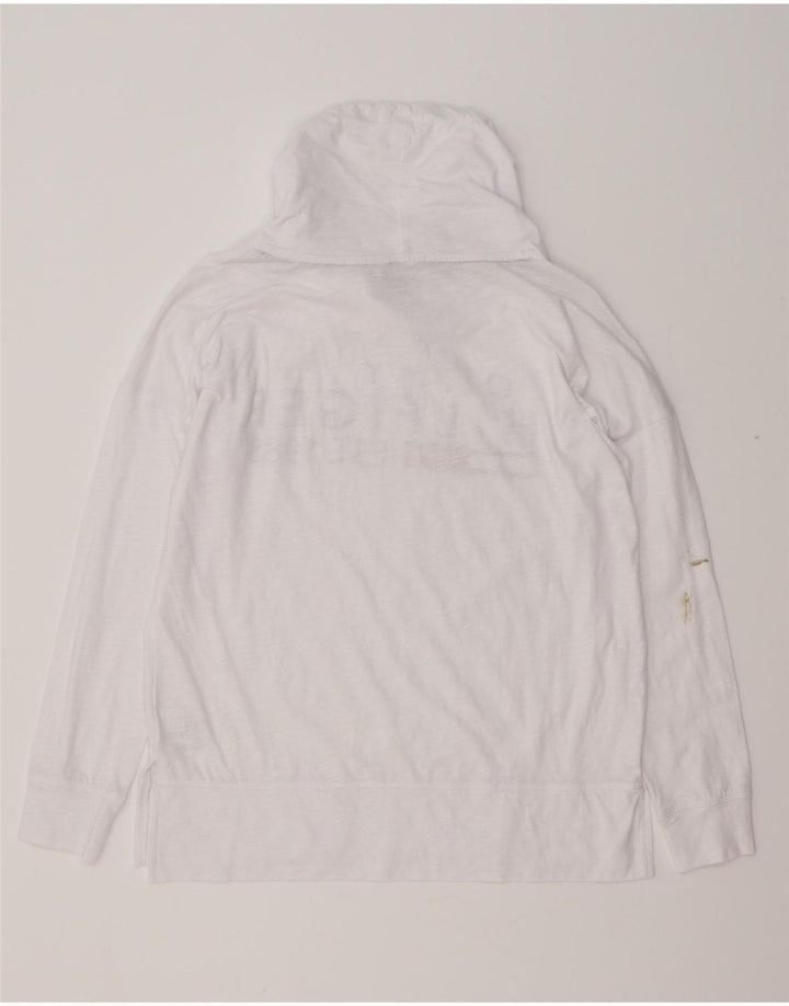 TOMMY HILFIGER Женский свободный топ с рисунком с длинным рукавом UK 10, маленький белый