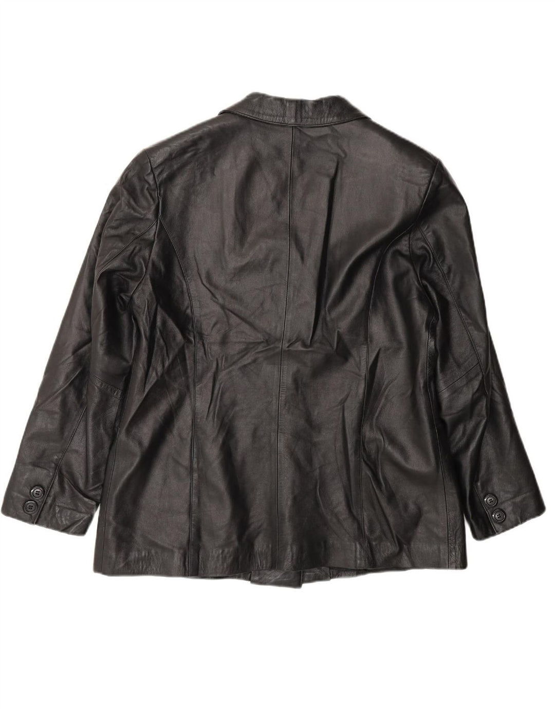 MICHEL Womens Leather Jacket IT 48 XL Black Leather