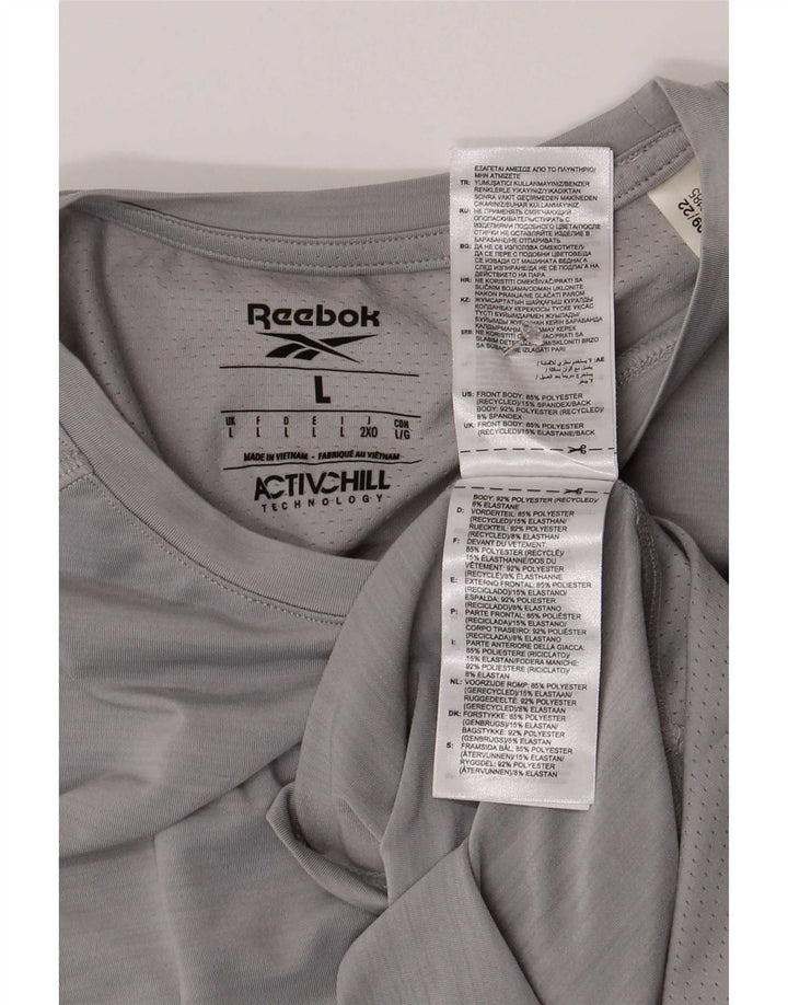 Мужская футболка Reebok, большой серый полиэстер