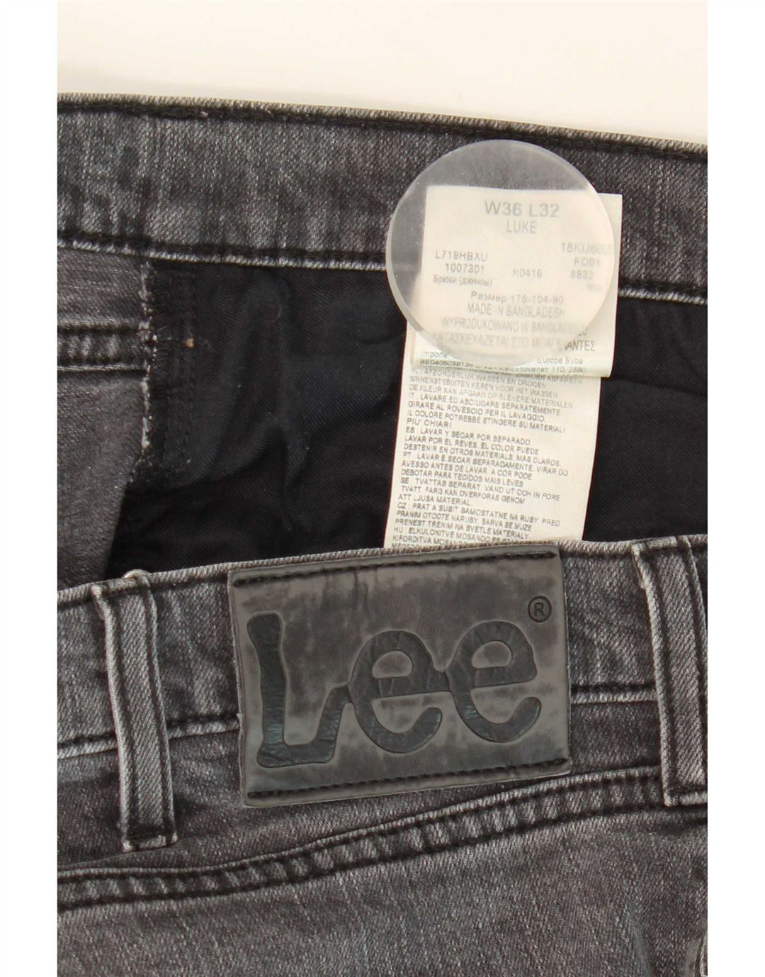 Мужские джинсы Lee Luke Slim W36 L28, серый хлопок