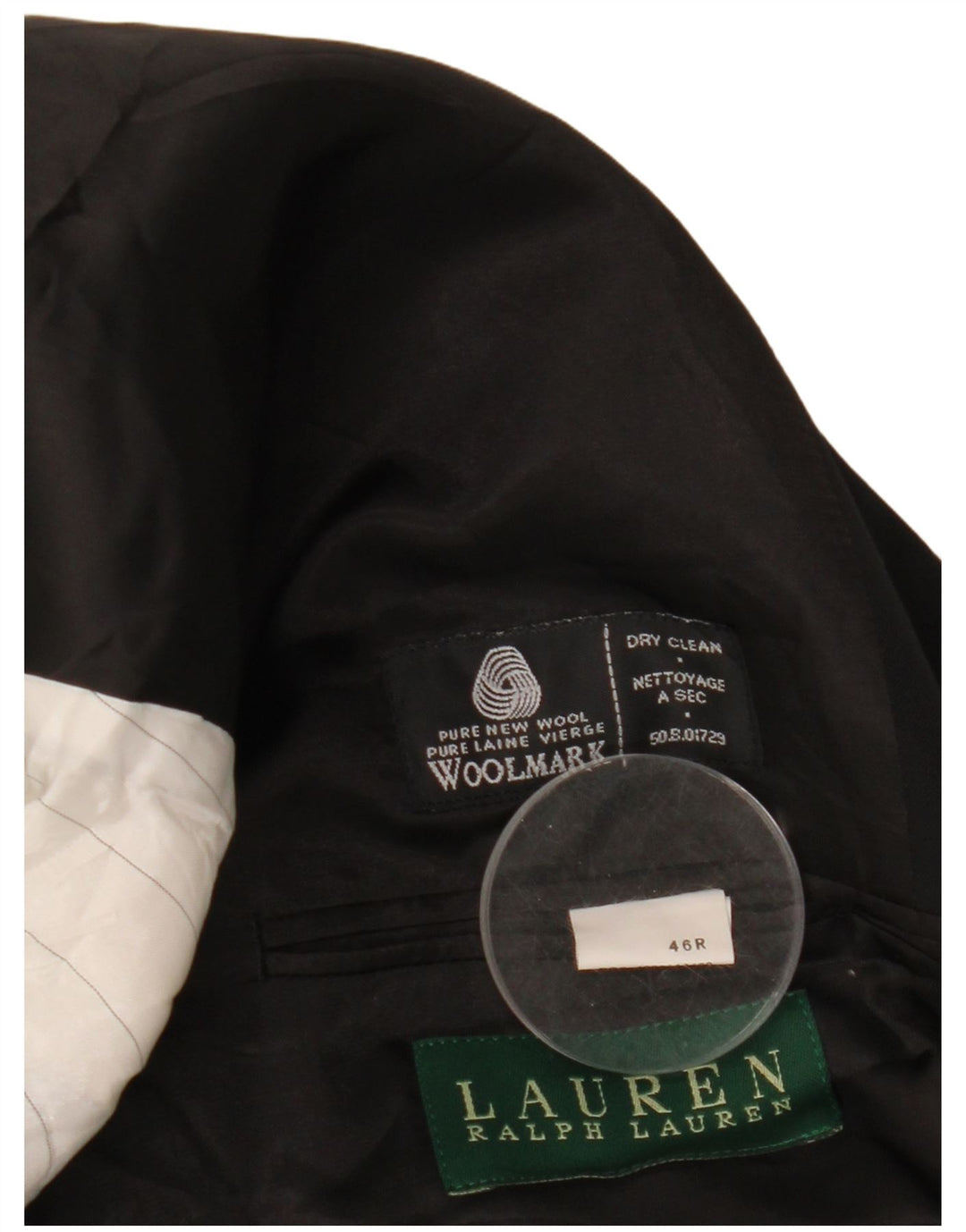 Мужской пиджак на 2 пуговицах Ralph Lauren, Великобритания, 46, 2XL, черная шерсть