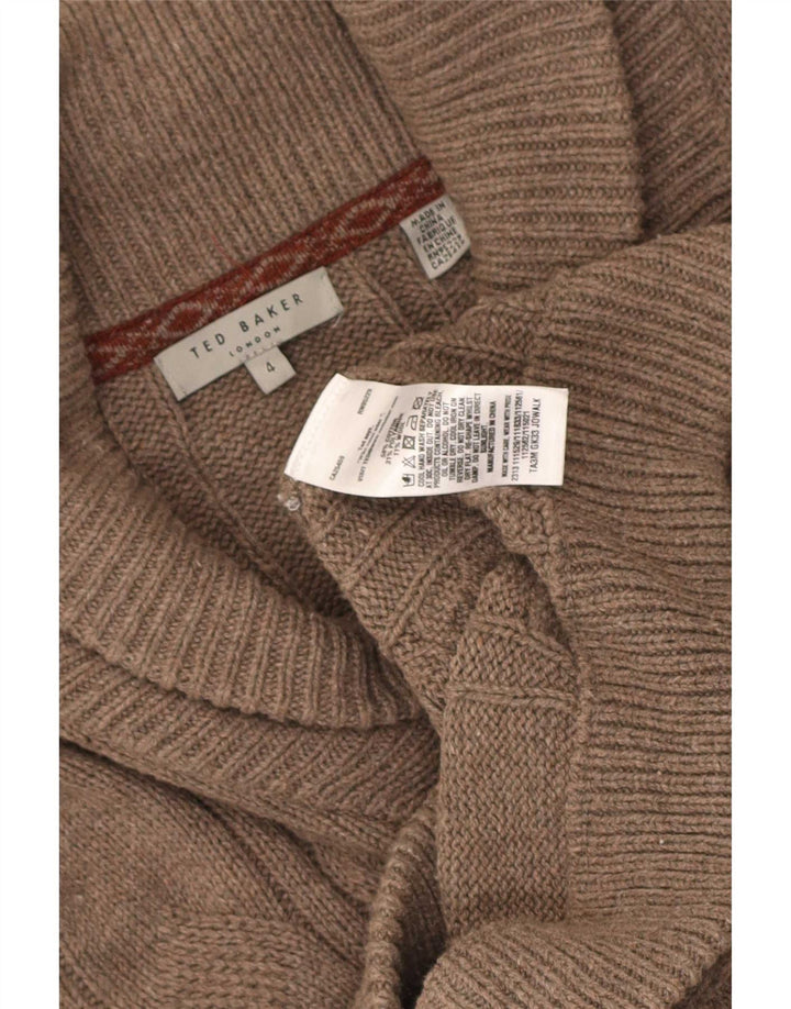 Мужской кардиган Ted Baker, размер 4, большой, коричневый, хлопок