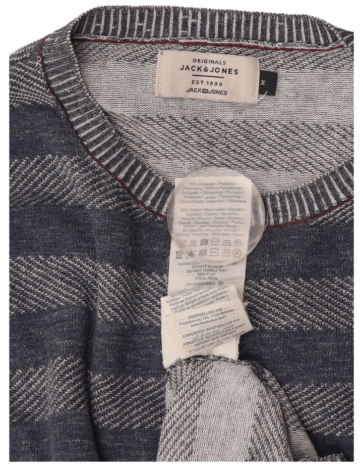 Мужской джемпер с круглым вырезом Jack & Jones, средний темно-синий в полоску