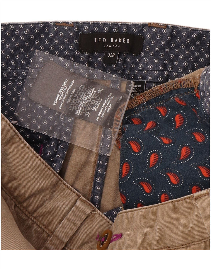 Мужские шорты чинос Ted Baker W32 среднего коричневого цвета, хлопок