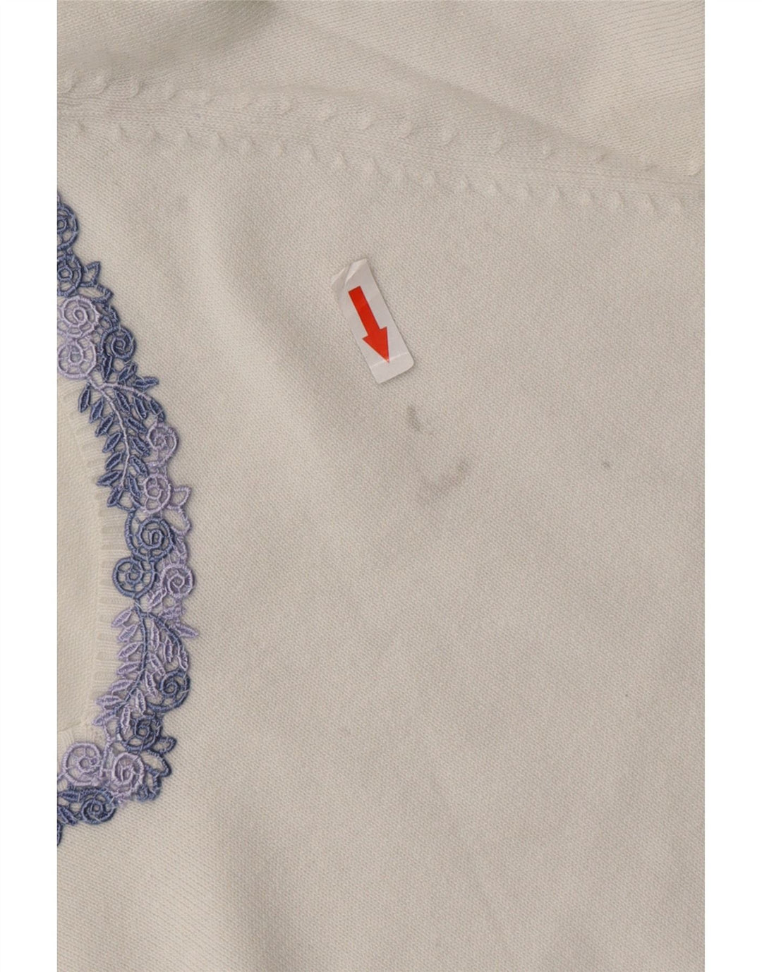 Женский джемпер с v-образным вырезом ZARA UK 14, большой белый хлопок