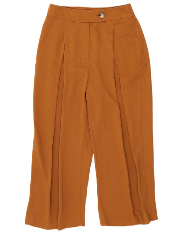 Topshop Женские укороченные брюки широкого кроя UK 10 Small W28 L24 Коричневые