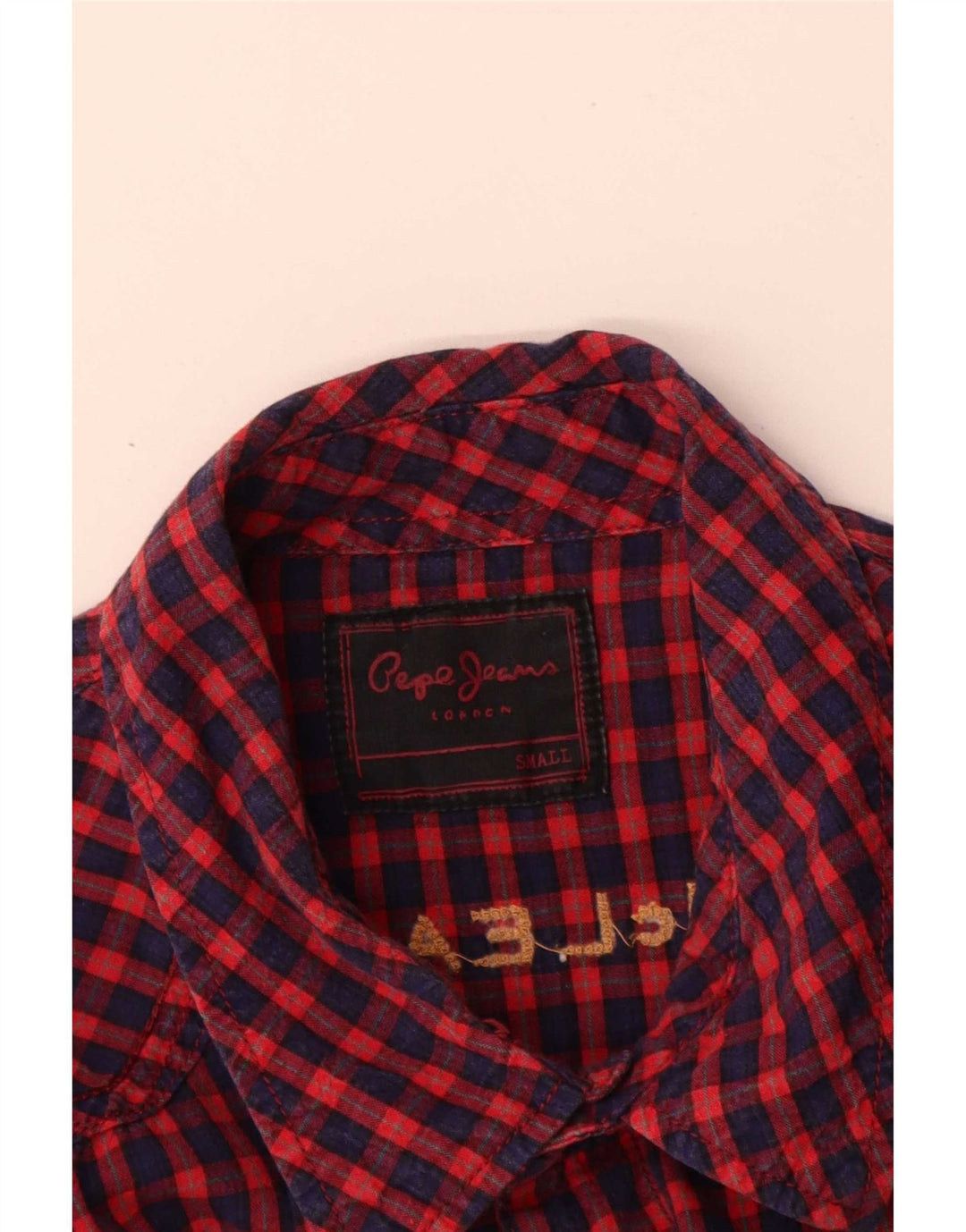 PEPE Jeans Мужская фланелевая рубашка с рисунком, маленькая красная клетка, хлопок
