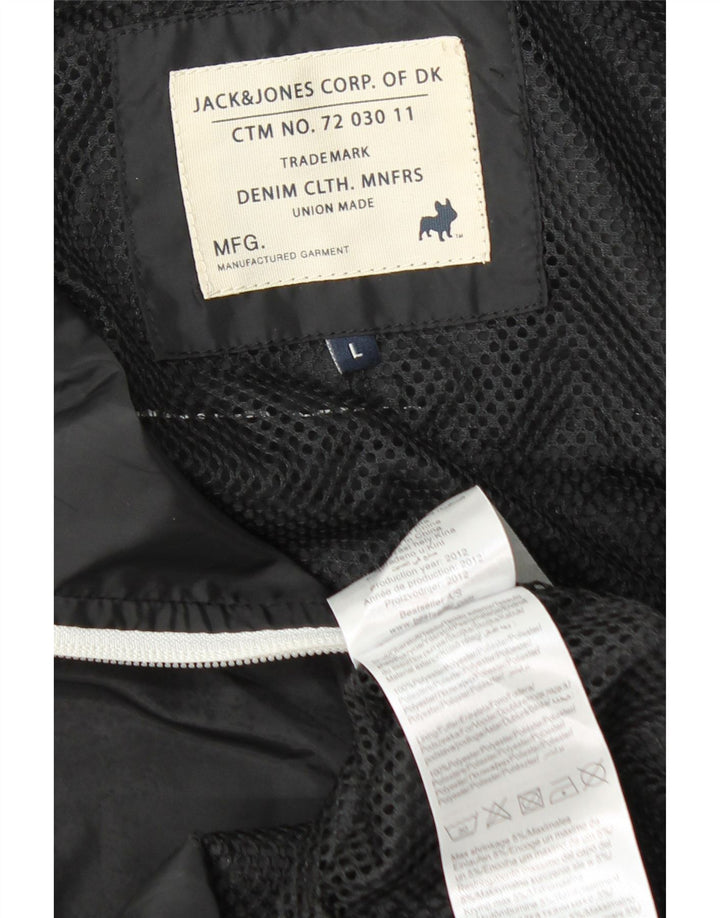 Мужская куртка-бомбер Jack & Jones UK 40, большая, черная, полиэстер
