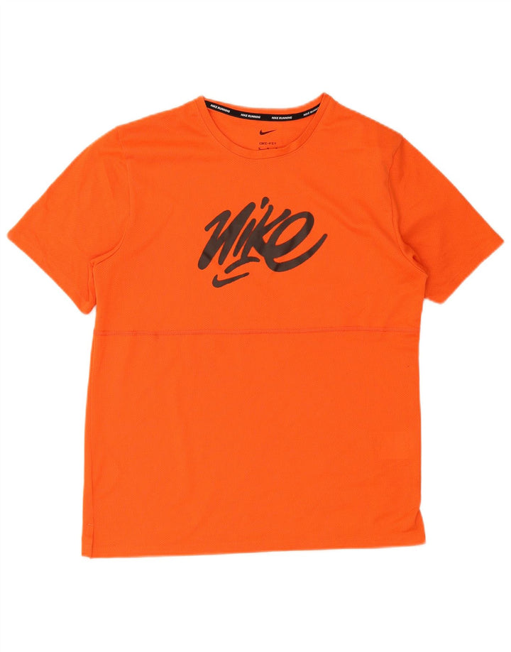 Мужская футболка Nike Dri Fit с графическим принтом, средний оранжевый полиэстер