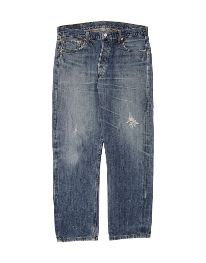 Мужские прямые джинсы Levi's 501 W36 L30 синие, хлопок