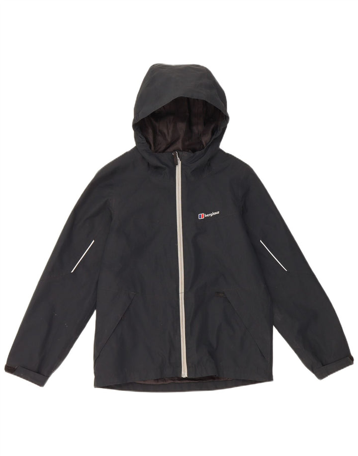 Berghaus Дождевик с капюшоном для мальчиков 9-10 лет, черный полиэстер