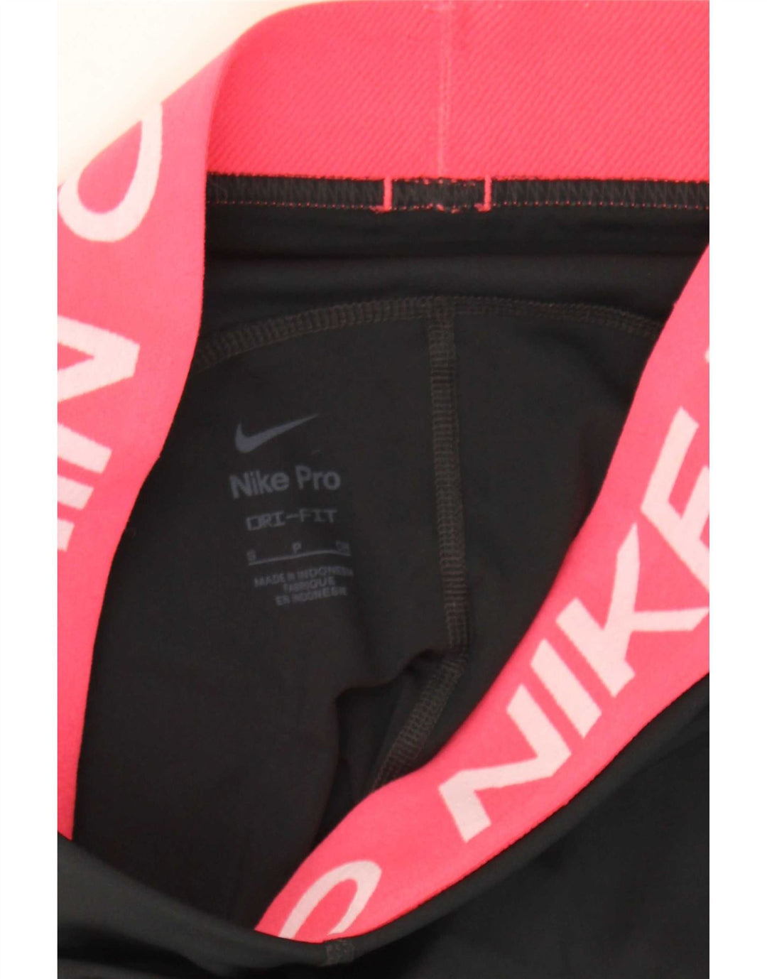 Женские леггинсы с рисунком Nike Dri Fit UK 8, маленькие черные, полиэстер с цветными блоками