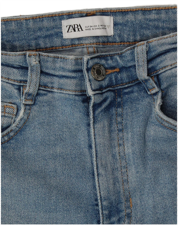 Женские джинсы скинни Zara EU 34 XS W24 L27, синий хлопок