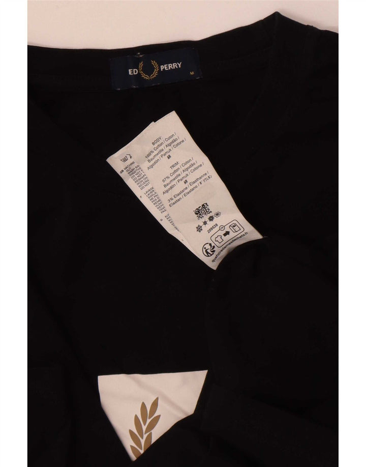Мужская футболка с рисунком Fred Perry, средний черный хлопок