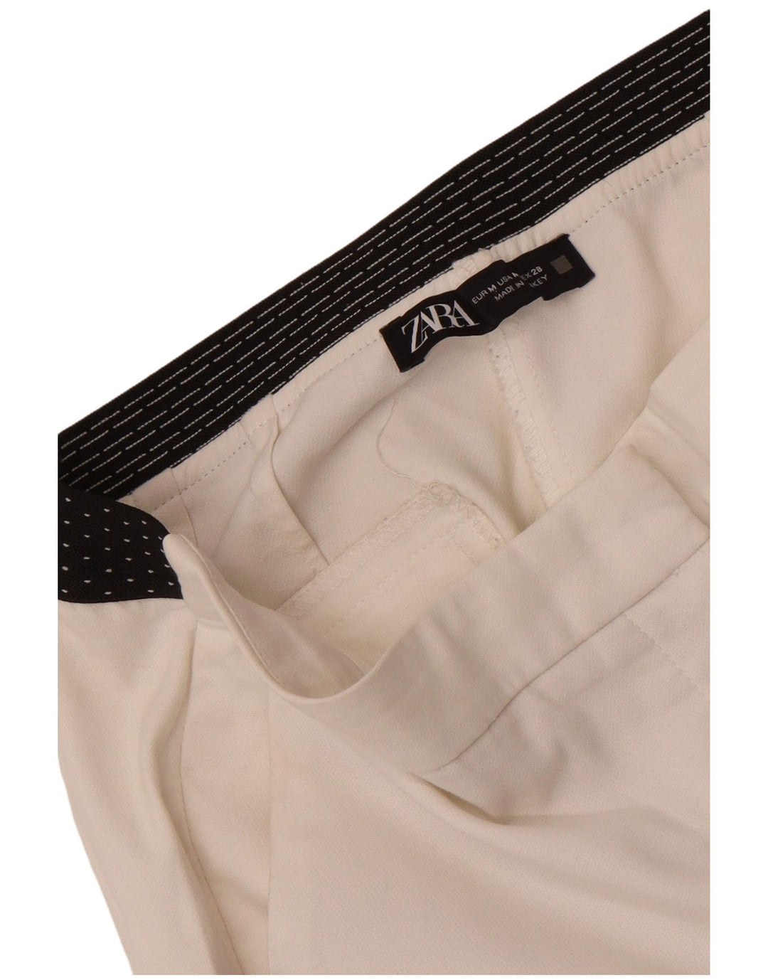 Женские узкие брюки чинос Zara, средние W28 L27, белые цветные блоки
