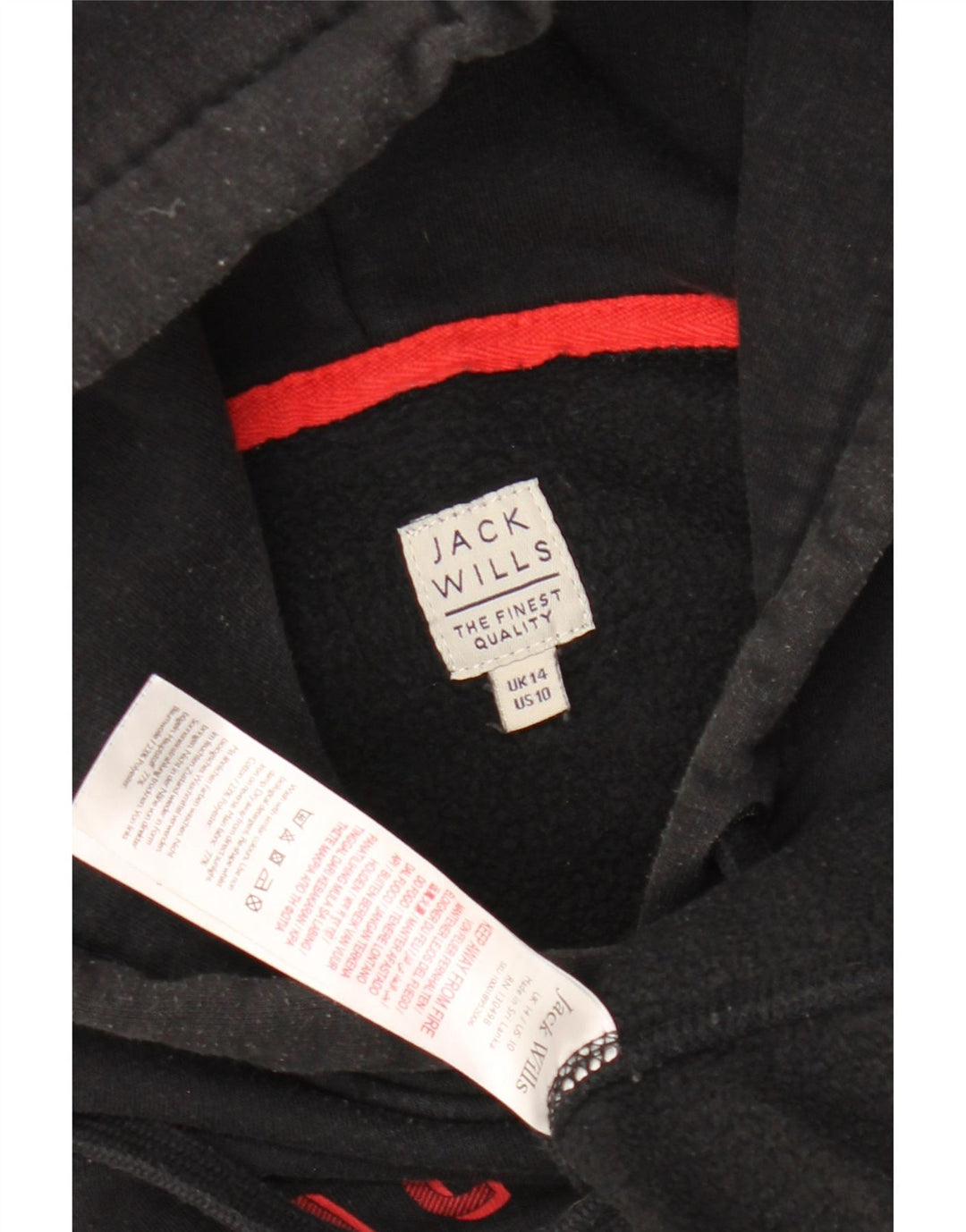 Женский джемпер с капюшоном JACK WILLS UK 14, большой черный, хлопок