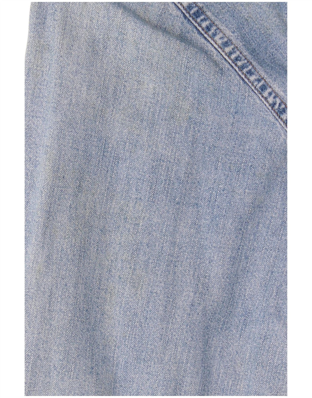 Рубашка женская джинсовая BENETTON UK 14, хлопок среднего синего цвета