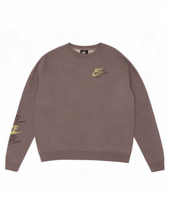 Мужской свитшот с рисунком Nike, хлопковый джемпер среднего серого цвета