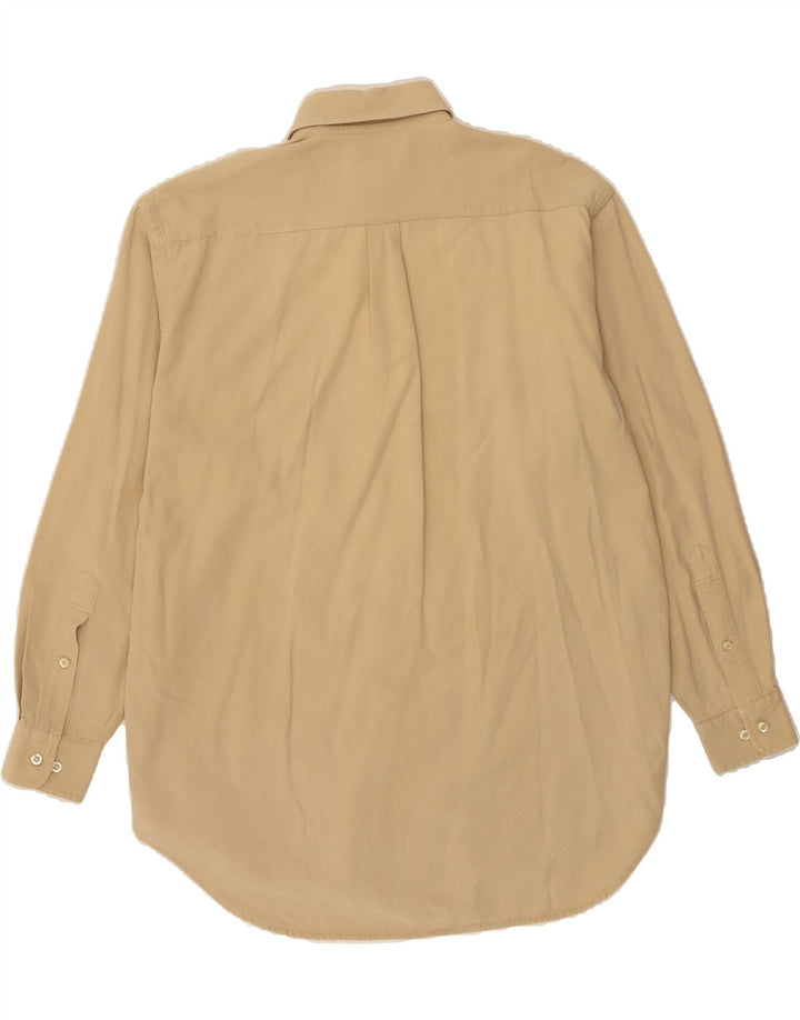MURPHY & NYE Mens Shirt Large Beige Cotton Vintage Murphy & Nye and Second-Hand Murphy & Nye from Messina Hembry 