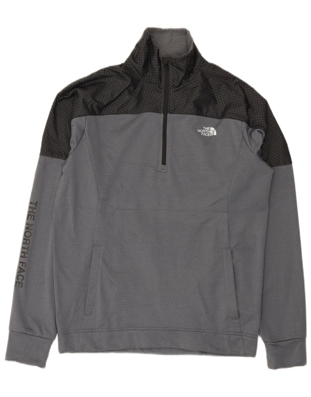 Мужской свитшот с графическим рисунком The North Face, маленький серый с цветными блоками