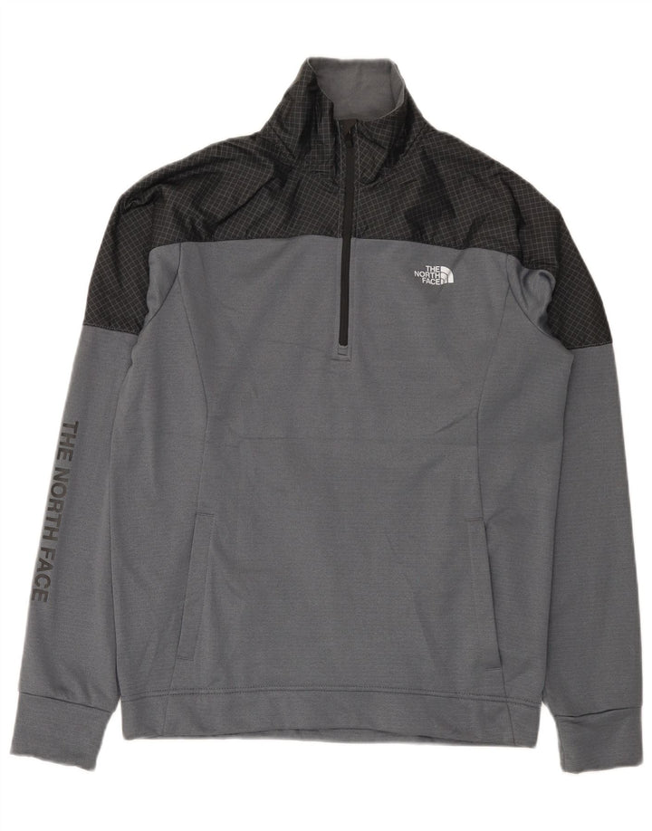Мужской свитшот с графическим рисунком The North Face, маленький серый с цветными блоками