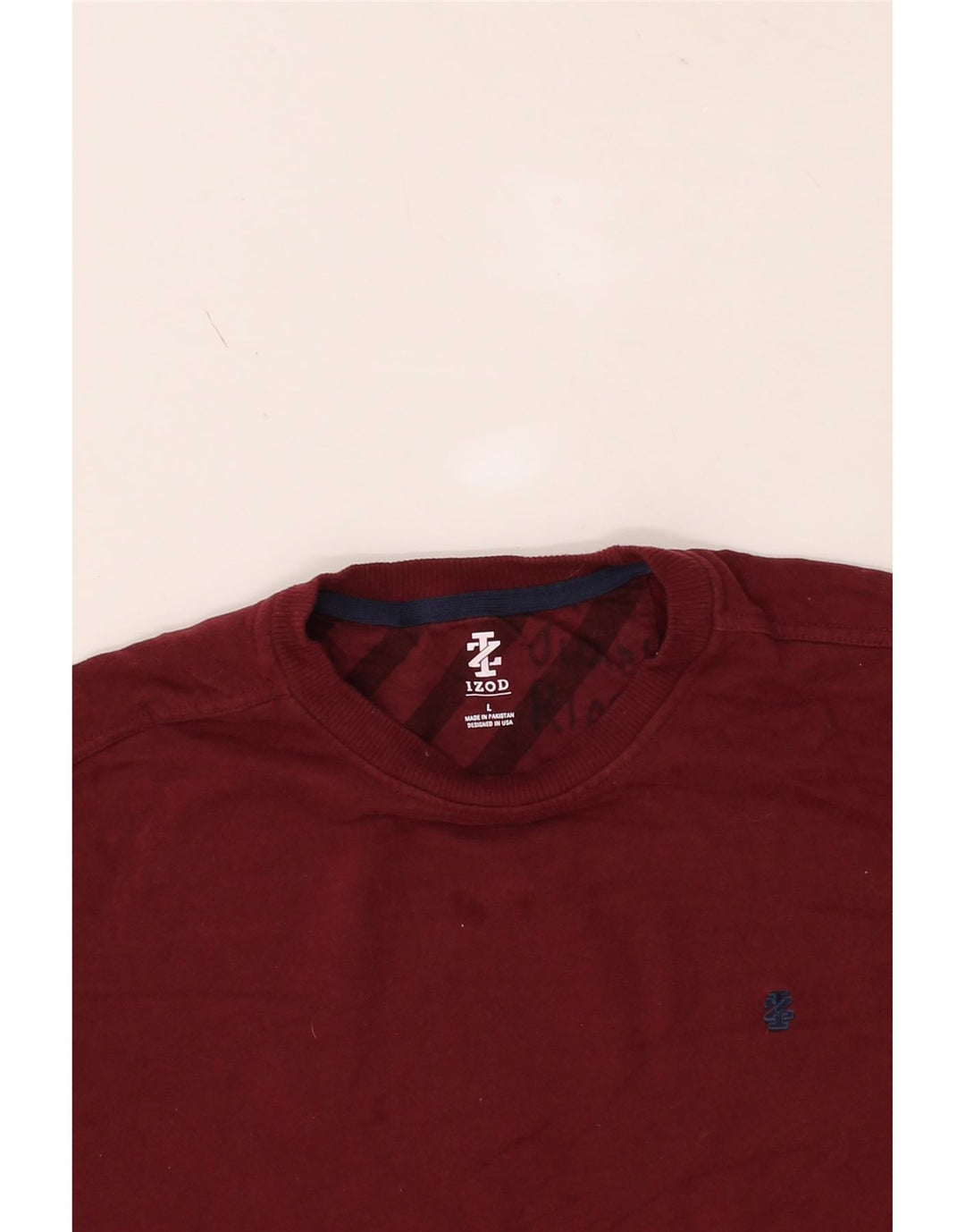 IZOD Mens Sweatshirt Jumper Large Burgundy Cotton Vintage Izod and Second-Hand Izod from Messina Hembry 