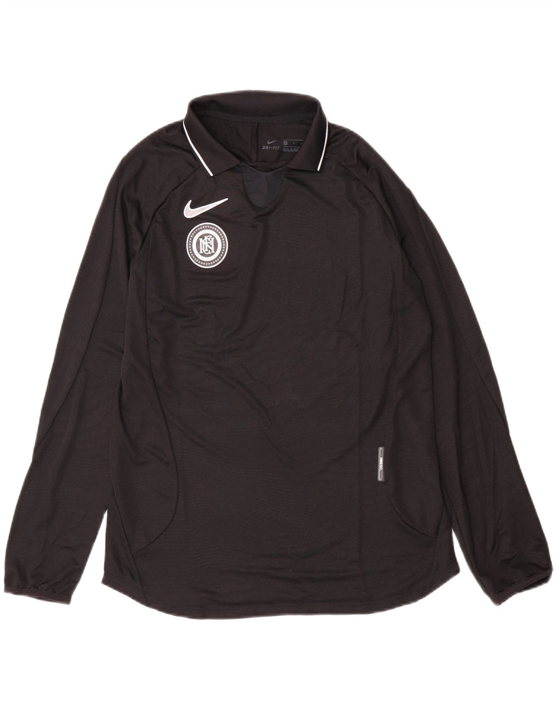 Мужской топ Nike Dri Fit с длинным рукавом, маленький черный полиэстер