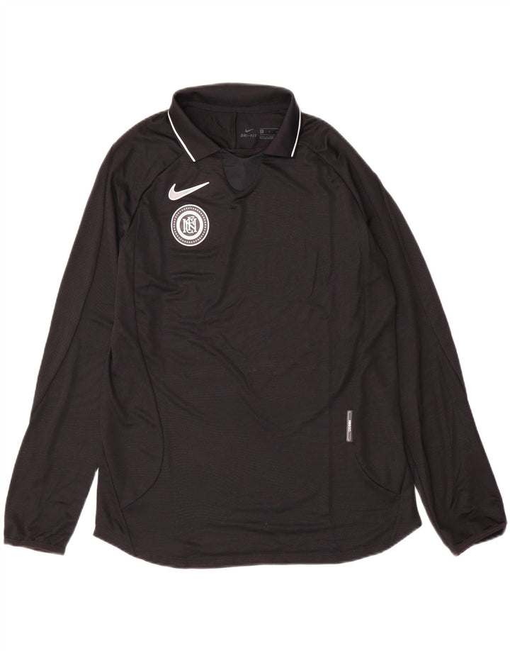 Мужской топ Nike Dri Fit с длинным рукавом, маленький черный полиэстер