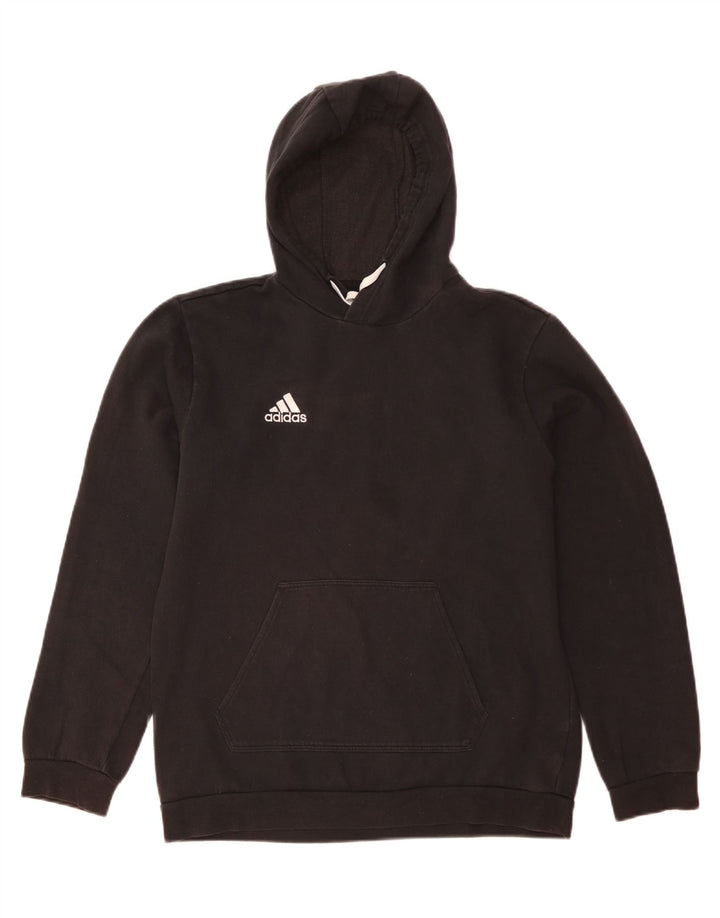 Мужской джемпер с капюшоном Adidas среднего размера, черный, хлопок