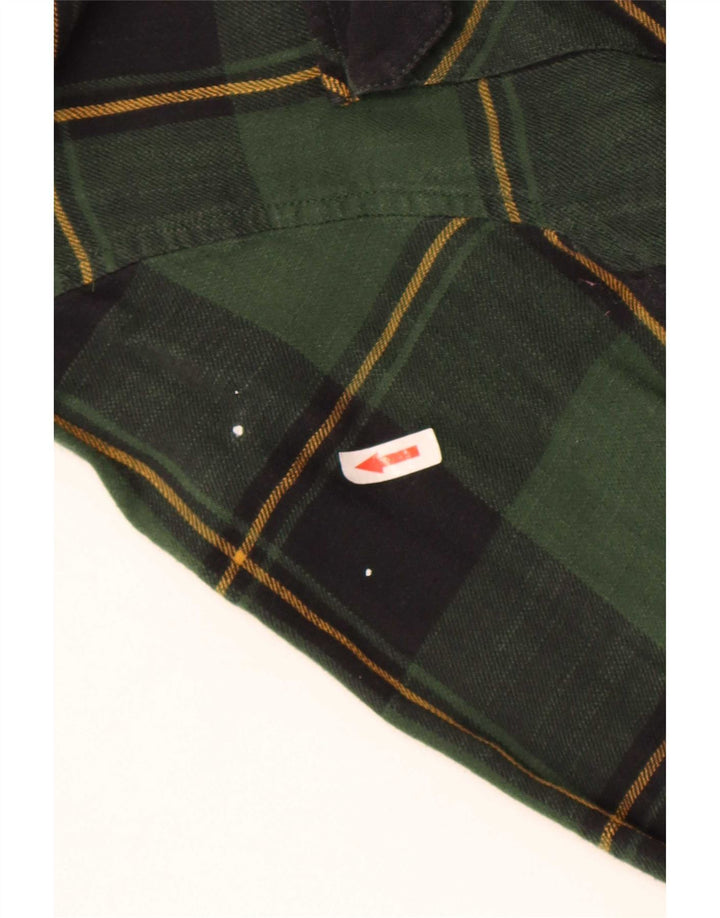 Мужская фланелевая рубашка с капюшоном Levi's, хлопковая зеленая клетка среднего размера