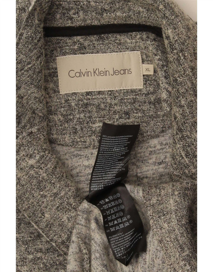 Женское пальто Calvin Klein Jeans UK 18 XL, серый полиэстер с крапинками