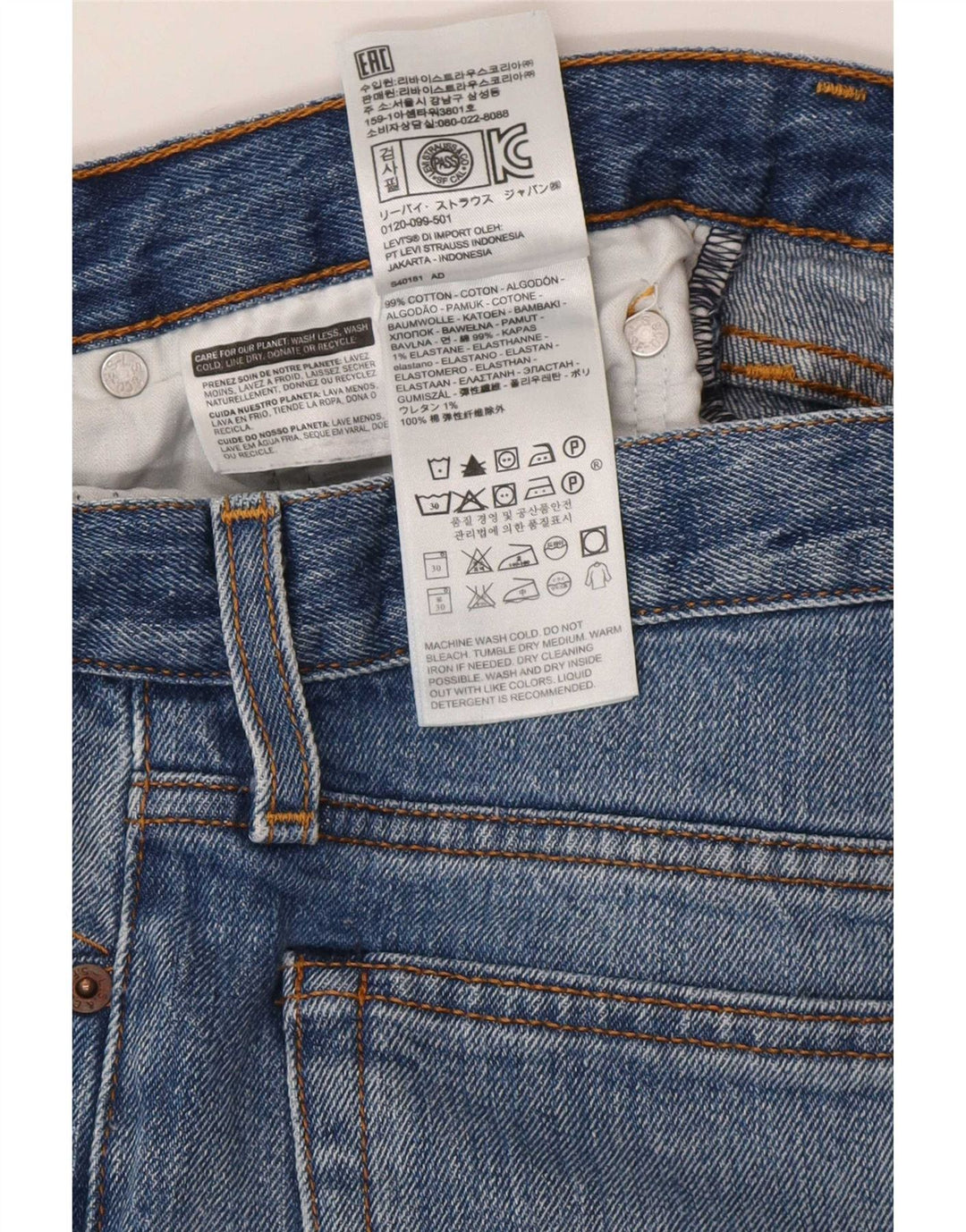 Женские узкие джинсы Levi's W27 L26, синие, хлопок