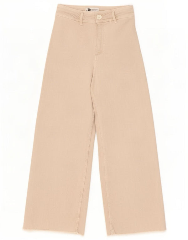 Женские прямые широкие джинсы Zara The Marine EU 36 XS W26 L28 Бежевые