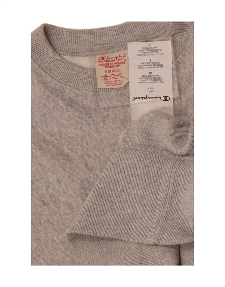 Мужской свитер с обратным плетением Champion, маленький серый хлопковый джемпер