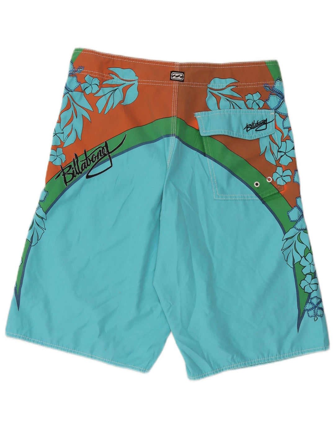Billabong Мужские шорты для плавания с рисунком, большие синие, полиэстер с цветочным принтом
