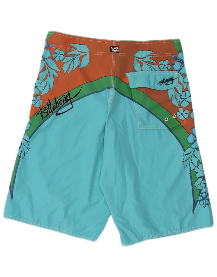 Billabong Мужские шорты для плавания с рисунком, большие синие, полиэстер с цветочным принтом