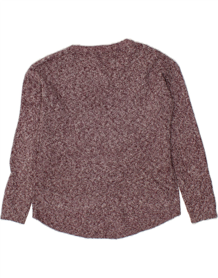 FAT FACE Womens Oversized Boat Neck Jumper Sweater UK 10 Small Maroon Vintage Fat Face and Second-Hand Fat Face from Messina Hembry 