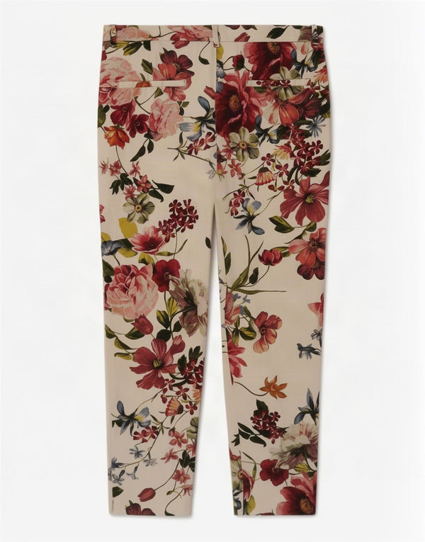 Женские укороченные брюки Zara EU 38, маленькие W28 L25, белый хлопок с цветочным принтом