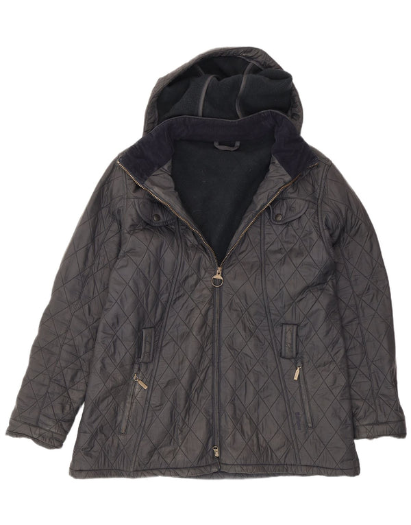 Женская стеганая куртка с капюшоном Barbour UK 20 2XL Темно-синяя