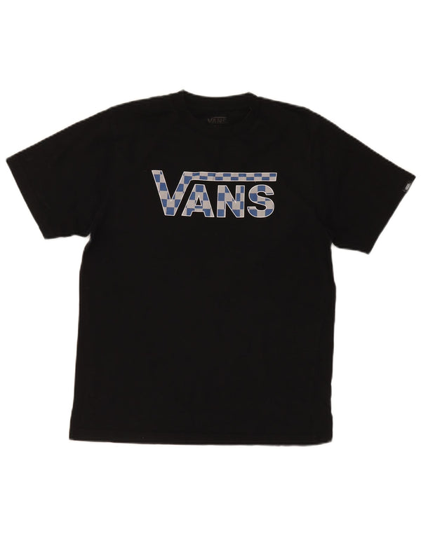 Футболка классического кроя с рисунком Vans для мальчиков, топ 12–13 лет, большой черный хлопок