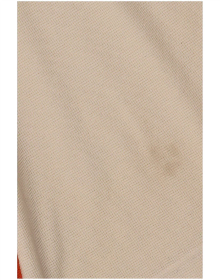 Мужская рубашка-поло LOTTO UK 36/38, маленькая белая, полиэстер с цветными блоками