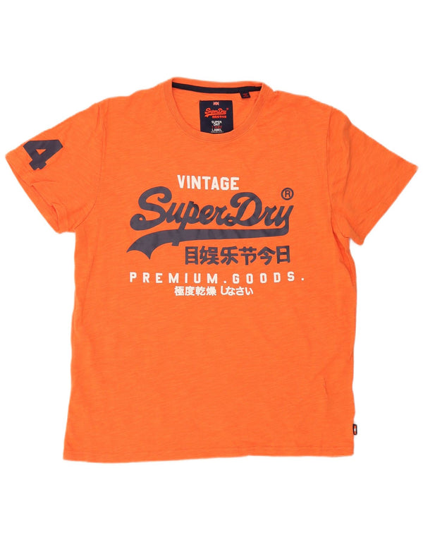 Мужская футболка с рисунком Superdry 2XL оранжевого цвета, хлопок