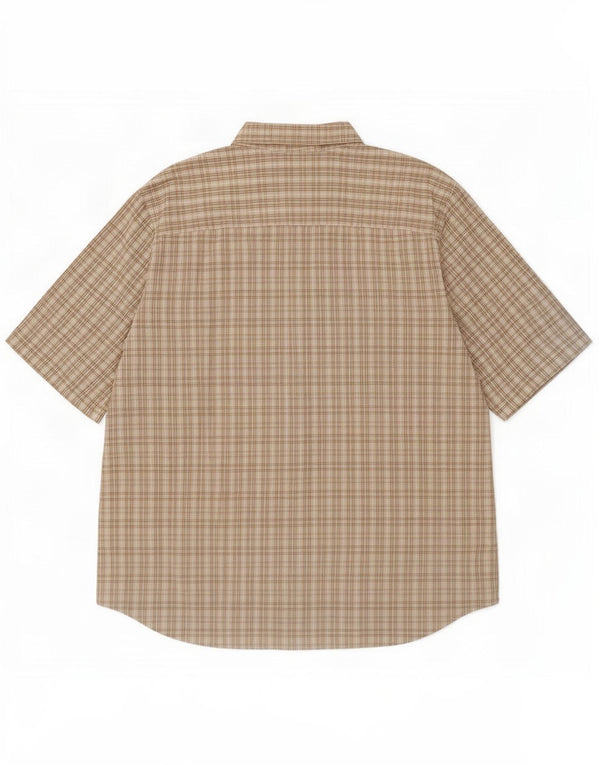 Eddie Bauer Мужская рубашка с коротким рукавом XL, бежевая клетка, хлопок