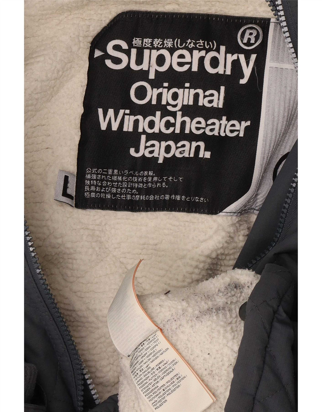 Женская ветровка с капюшоном Superdry UK 40, большая серая
