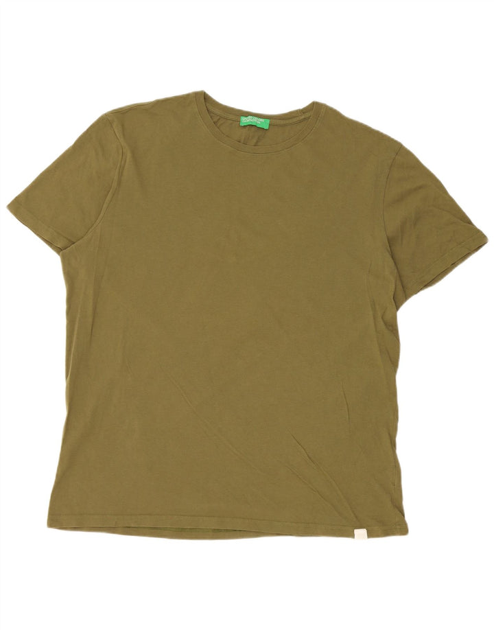 Мужская футболка Benetton Top XL Хаки Хлопок