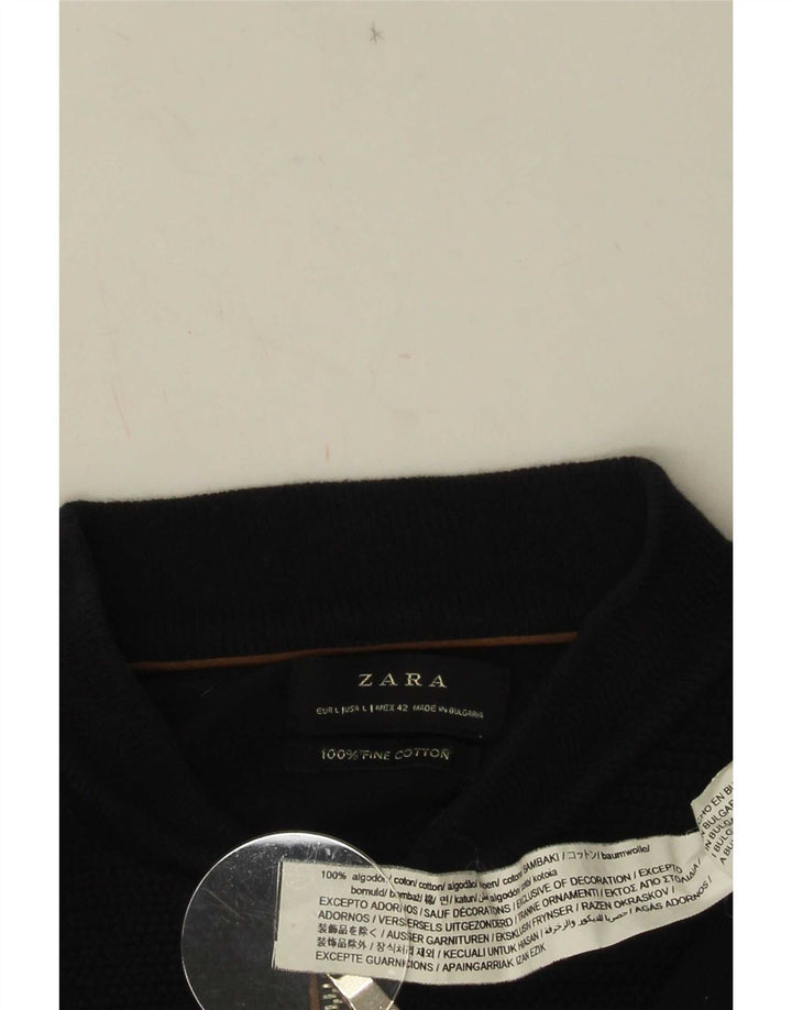 Мужской кардиган Zara, большой темно-синий хлопковый свитер