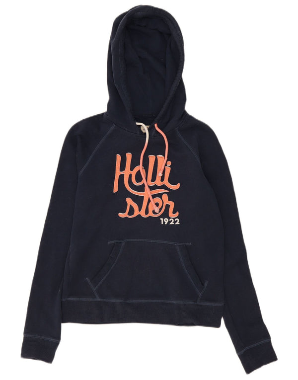 Женский джемпер с капюшоном Hollister UK 10, маленький темно-синий, хлопок